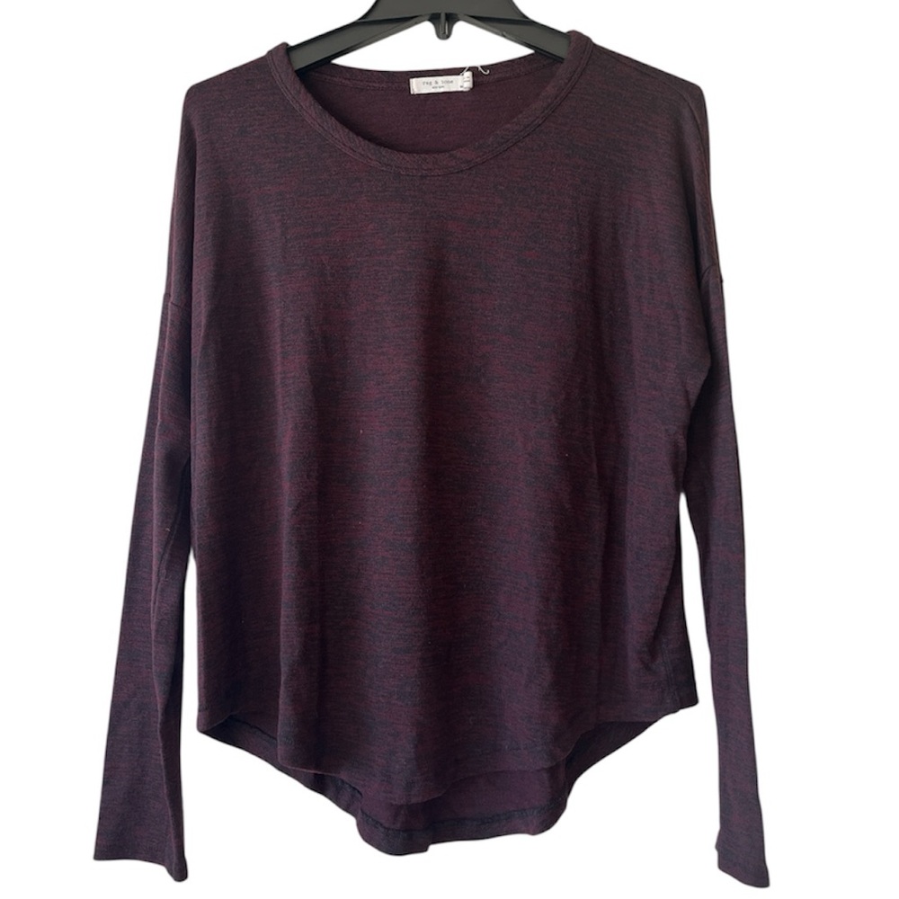 Rag & Bone Burgundy Maroon Black Sweater S